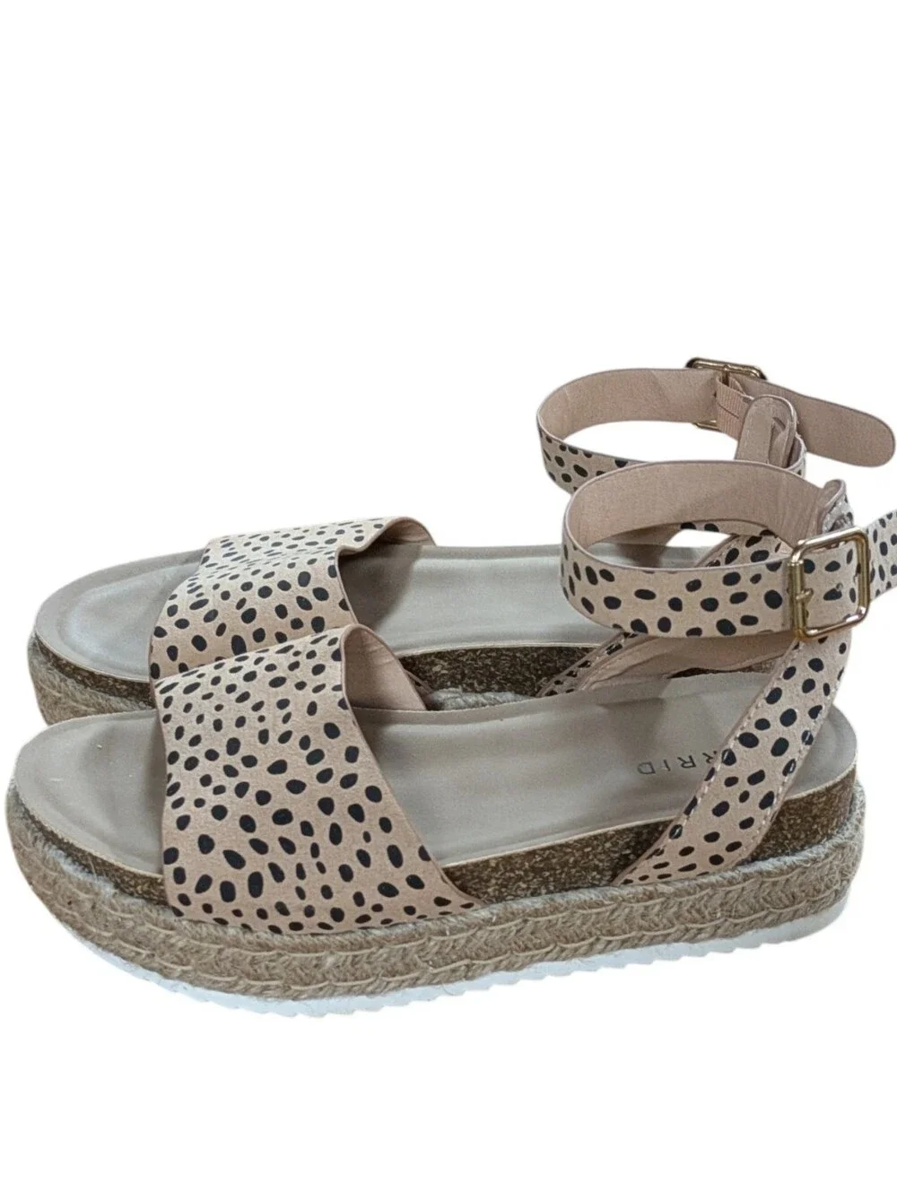 Torrid Leopard Print Ankle Strap Platform Espadrille Sandals Size 6.5 WW